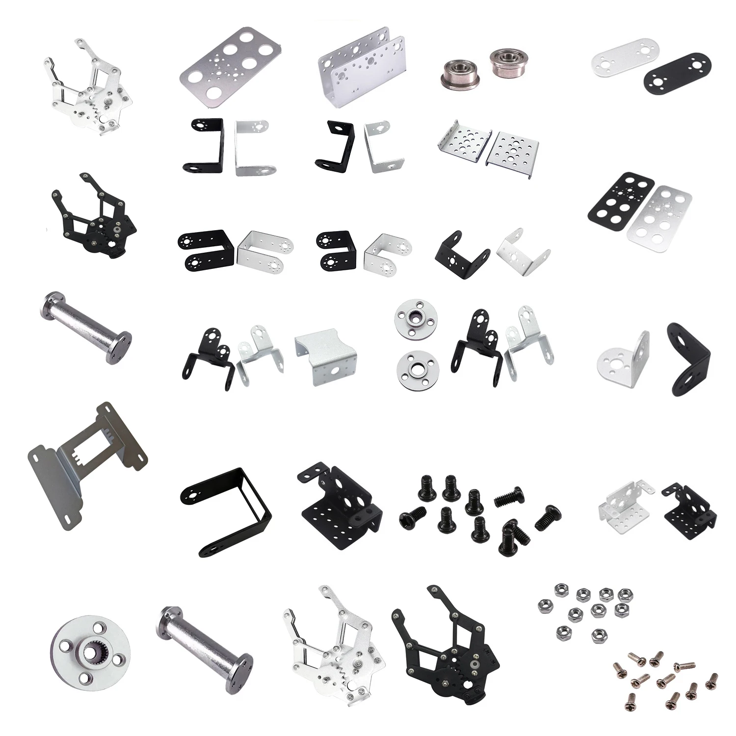 

Black/Silver Bracket Robotic Part Accessory Platfrom U Beam Servo For Standard Servo Steering Bearing Claw Robot Arm DIY Bracket