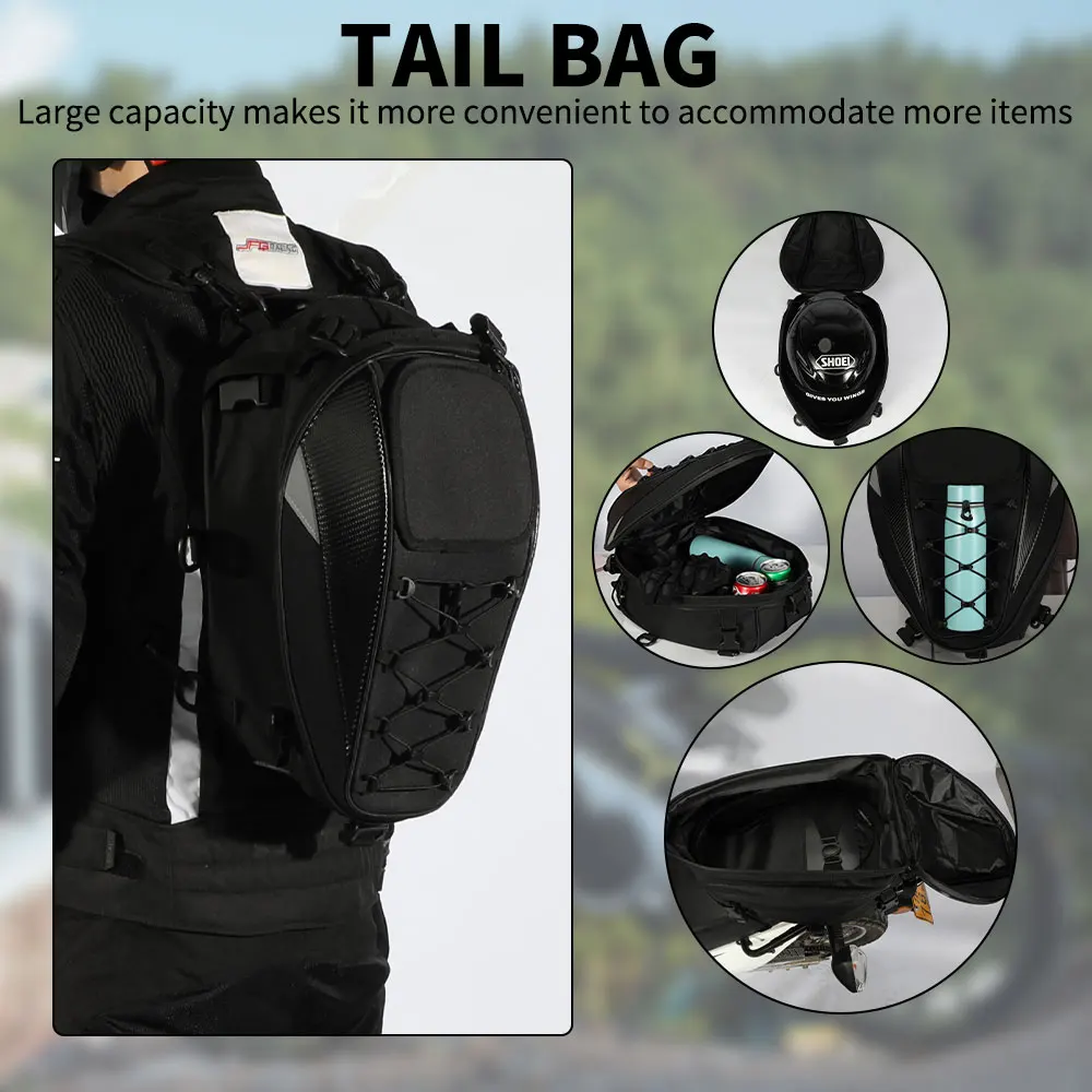 دراجة نارية الذيل حقيبة المقعد الخلفي حقيبة مقاوم للماء قدرة عالية متسابق متعددة الوظائف على ظهره Tailbag قطع غيار الدراجات النارية العالمية