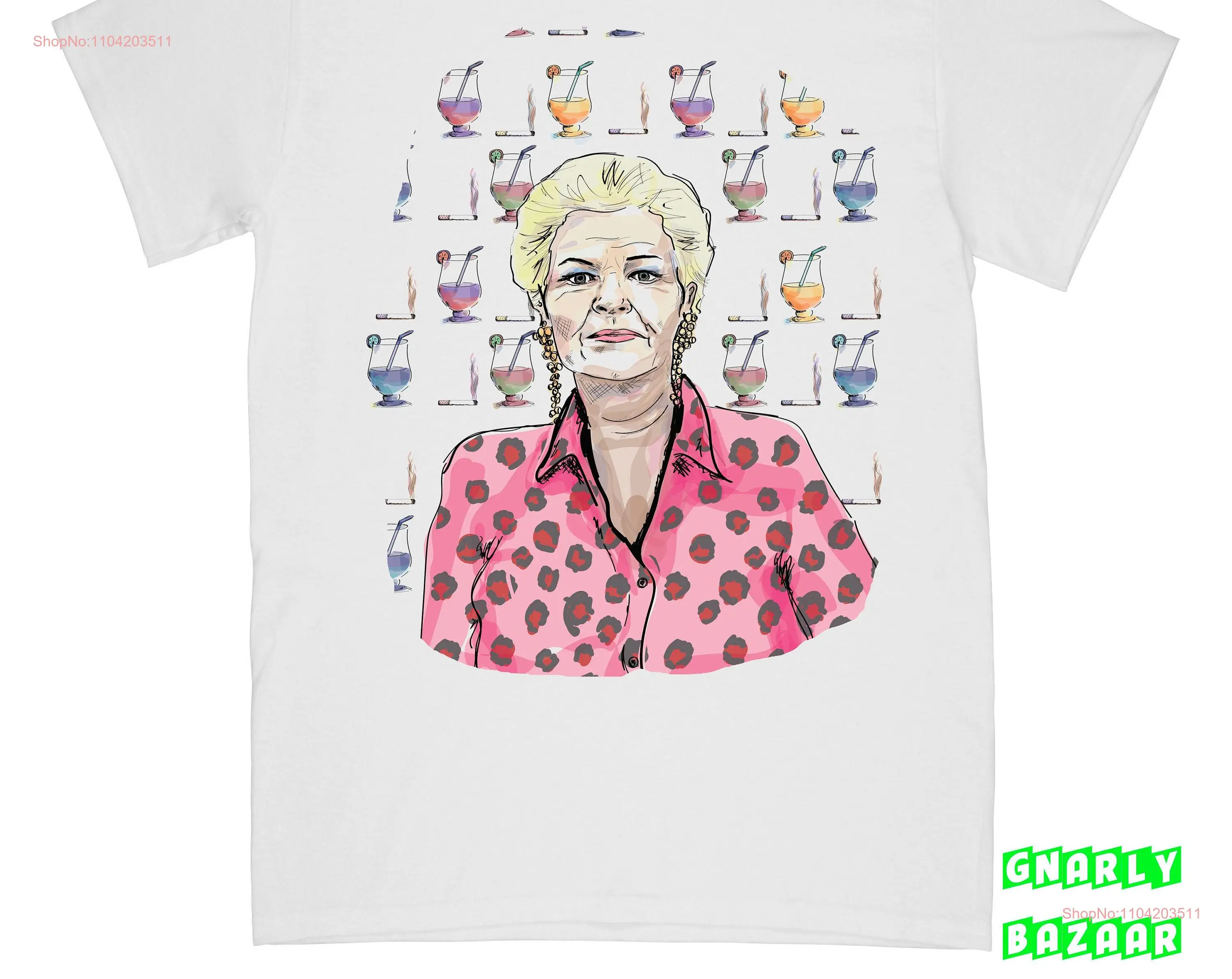 Pat Butcher Eastenders T shirt British Soap Telly Hand Drawn long or short sleeves