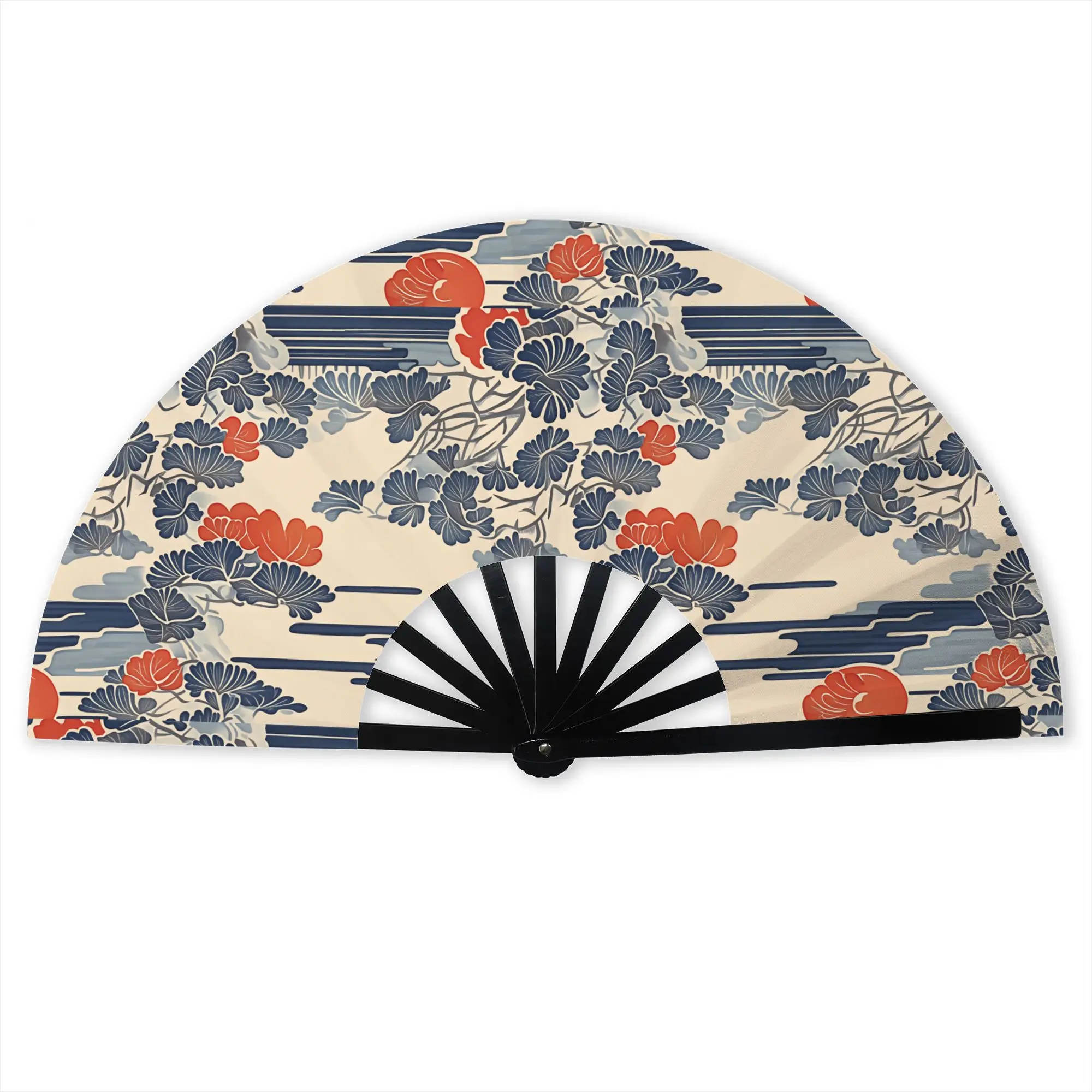 Japane Ukiyoe Art Echoes Of Kyoto Silk Folding Hand Fan  Polyester Fabric Fan Fashion Summer Accessory Decorative Fans