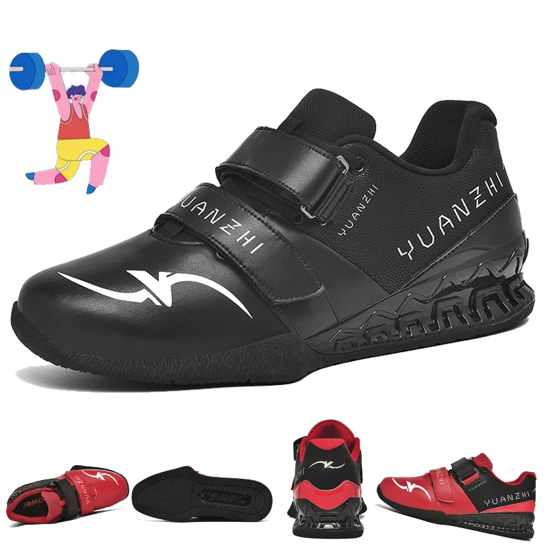 

Обувь для тяжелой атлетики, профессиональная мужская и женская обувь для пауэрлифтинга, приседаний, тренировочная спортивная обувь на жесткой подошве со устойчивым каблуком, нескользящая конструкция