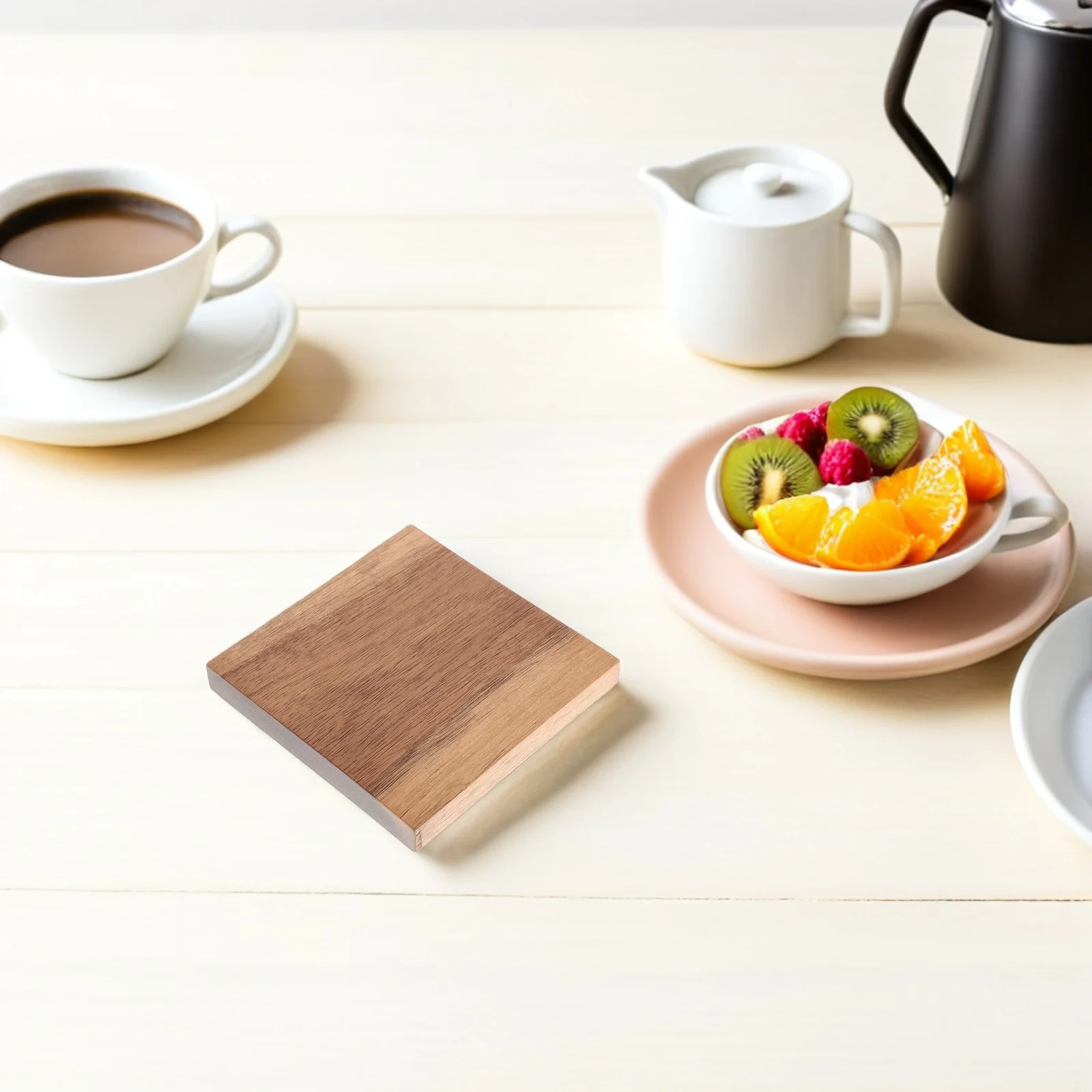 

2pcs Wooden Cup Pad 3.6"X0.4" Solid Wood Heat Resistant Coaster Non-Slip Mug Mat For Desk Farmhouse Kitchen Office Drink