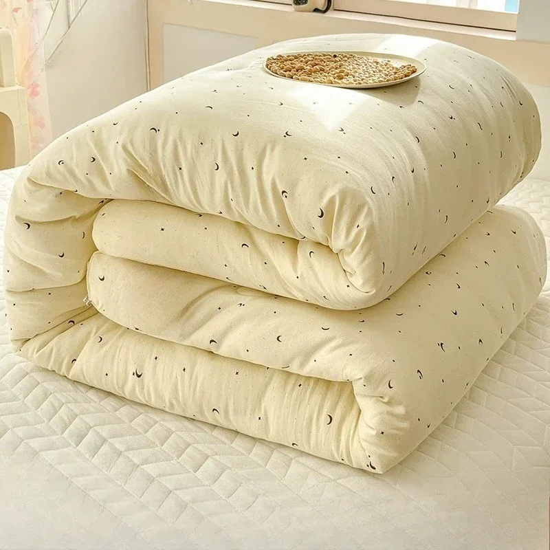Washed Cotton Quilt Thickened Warm Duvet Core Lightweight Fluffy Bedroom Bedding Suitable Soft Breathable All Seasons Quilts
