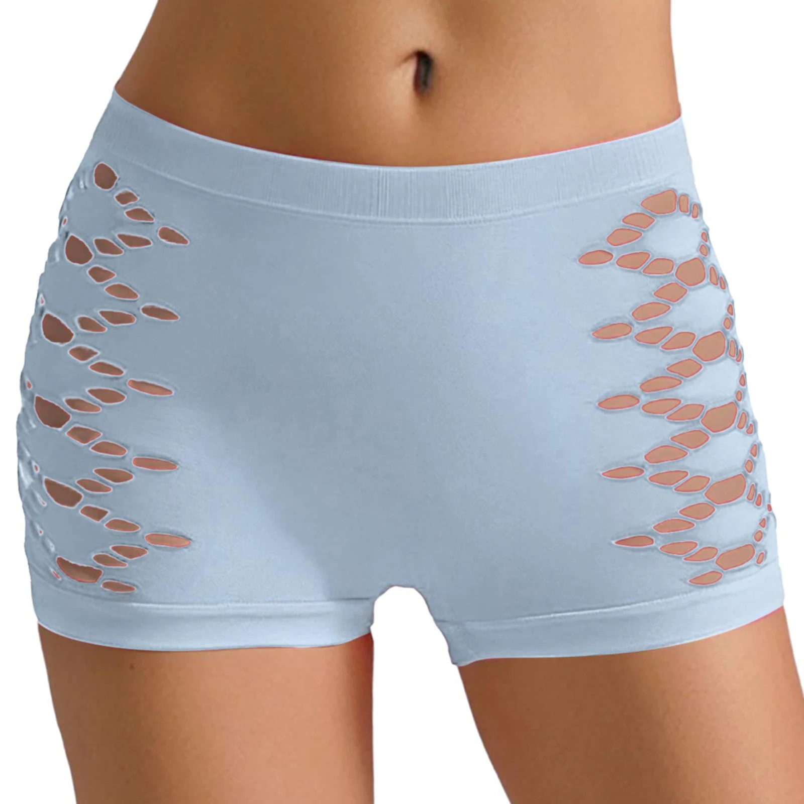 

Women Hollow Out Yoga Running Gym Sports Shorts Elastic Waistband Stretchy Underwear Pants for Casual Sports Workout Bottoms