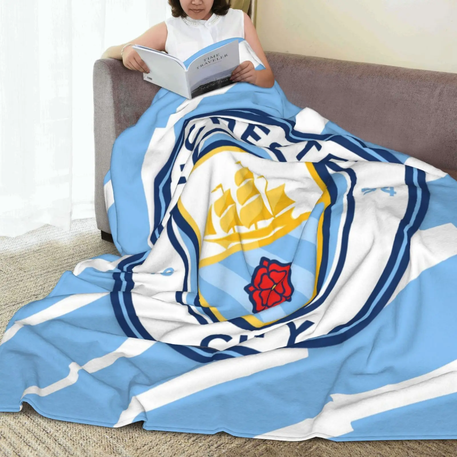 Printed Blanket Manchester City F.C. Picnic Blankets Warm Blanket Soft and Comfortable Blanket Home Travel Birthday Gift