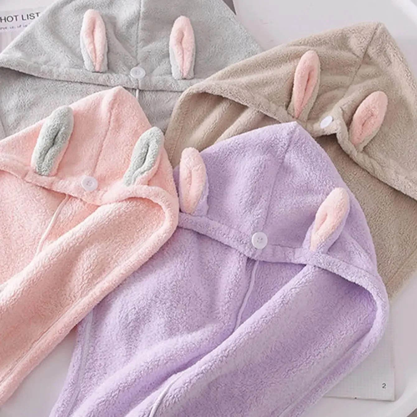 【セール中】女性と女の子のためのマイクロファイバーヘアタオル,非常に吸収性のある速乾性の帽子,マジックターバン,1個