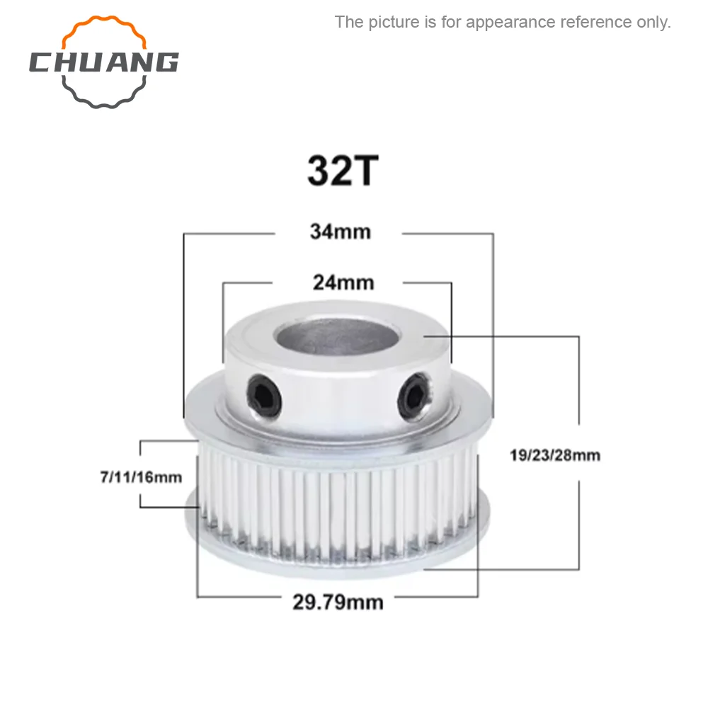 HTD3M Timing Pulley 32T 34T 35T 36T 38Teeth 3M BF Type Pulley Bore 5/6-20mm Belt Width 10/15mm 3M Synchronous Wheel 3M BF Type