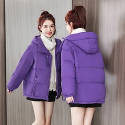 2024 New Winter Jacket Women Casual Hooded Cotton Coats Thicken Warm Down Cotton Parkas Puffer Coat Zipper Padded Outwear Tops