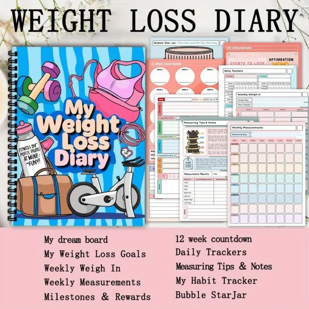 Fitness Tracker Weight Loss Plan Book 12 Weeks 104 Pages Fitness Journal Goal Setting Wellness Planner Diet Meal Notepad Diet
