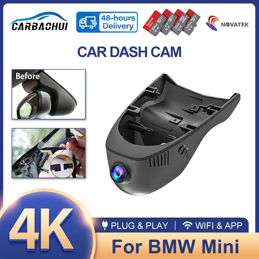 Plug and Play 4K Dash Cam for MINI Cooper/Clubman/Countryman 2014-2023 Models F54 F55 F56 F57 F60, OEM Style Car DVR Camera