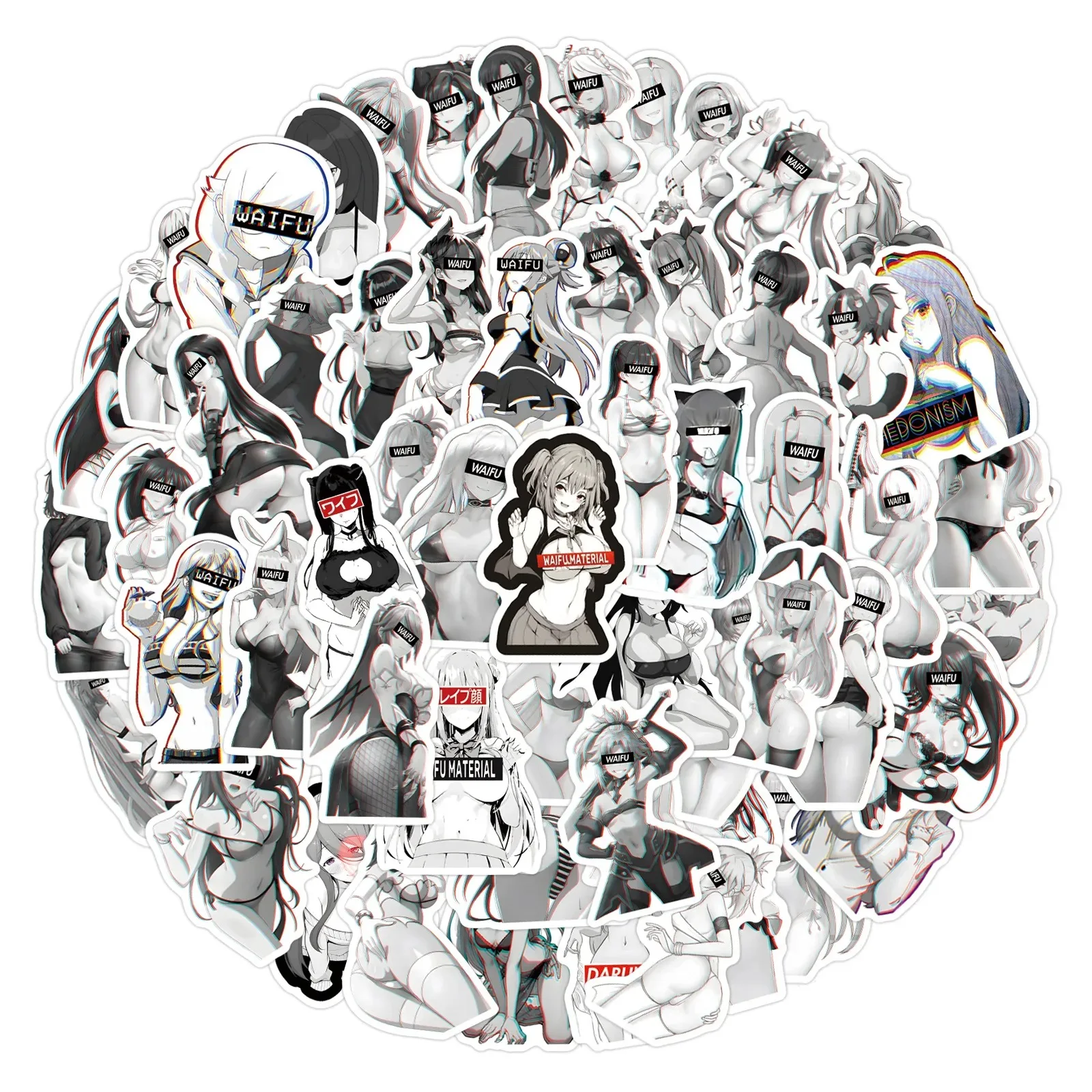 10/30/50/110PCS Sexy Hentai Waifu Cartoon Aufkleber Erwachsene Anime Aufkleber Auto Motorrad Gepäck Laptop wasserdicht Kawaii Aufkleber