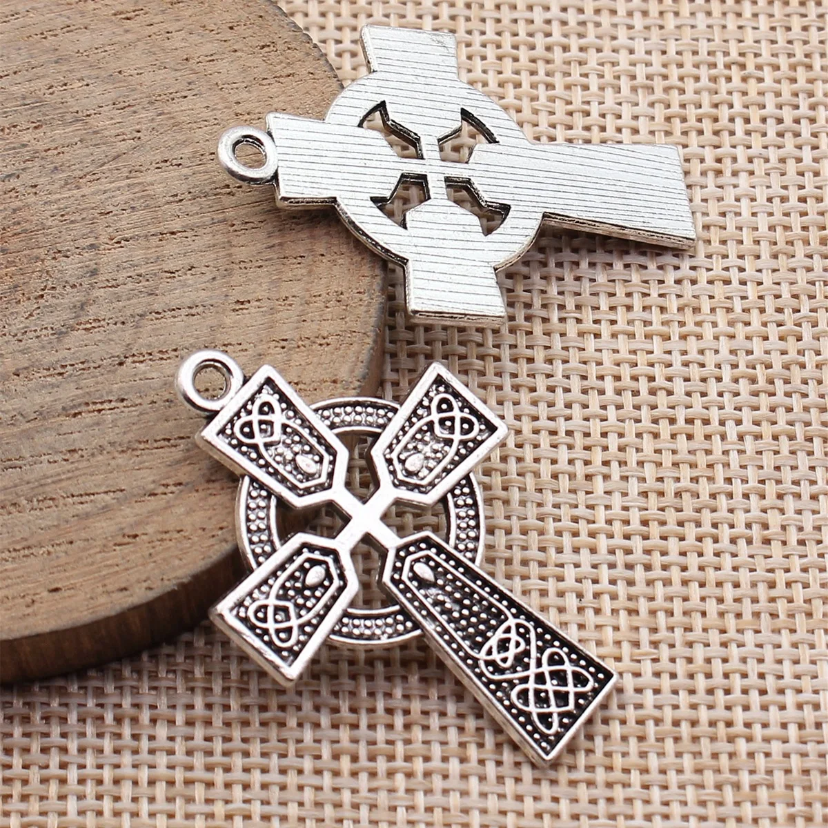 5pcs 40x27mm Antique Silver Color Celtic Knot Cross Pendant Vintage Jewelry Making