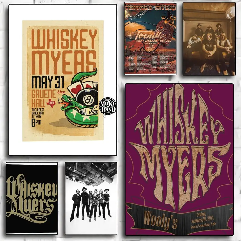 band W-Whiskey Myers-S Poster Minimalist Wall Sticker for Cafe Office Bar Home Decor and Gift