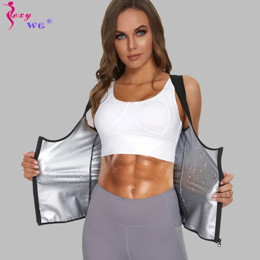 SEXYWG Women Sauna Top Body Shaper Waist Trainer Sweat Top for Weight Loss Fat Burning Slimming Tank Top