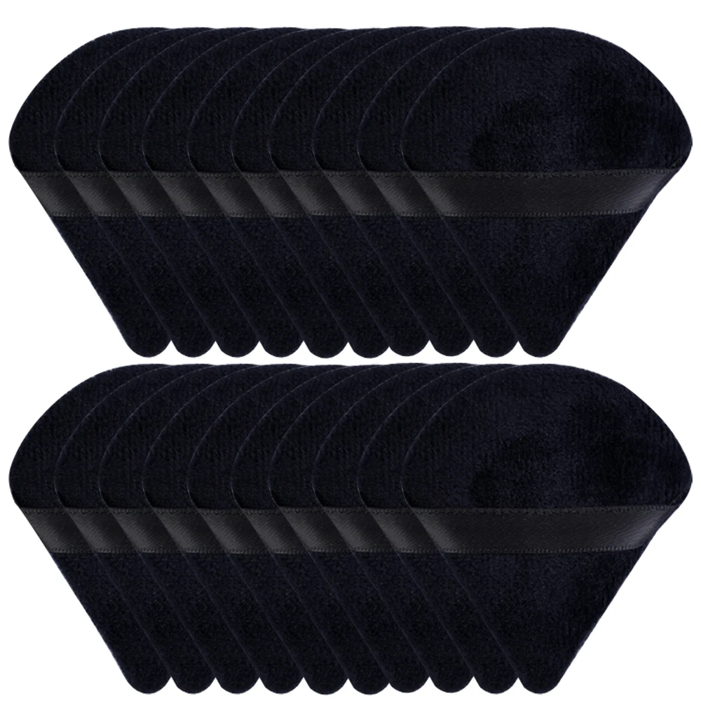 20/30 pçs triângulo veludo pó puff molhado seco uso maquiagem esponja cosméticos liquidificador maquiagem fundação ferramenta de beleza acessórios