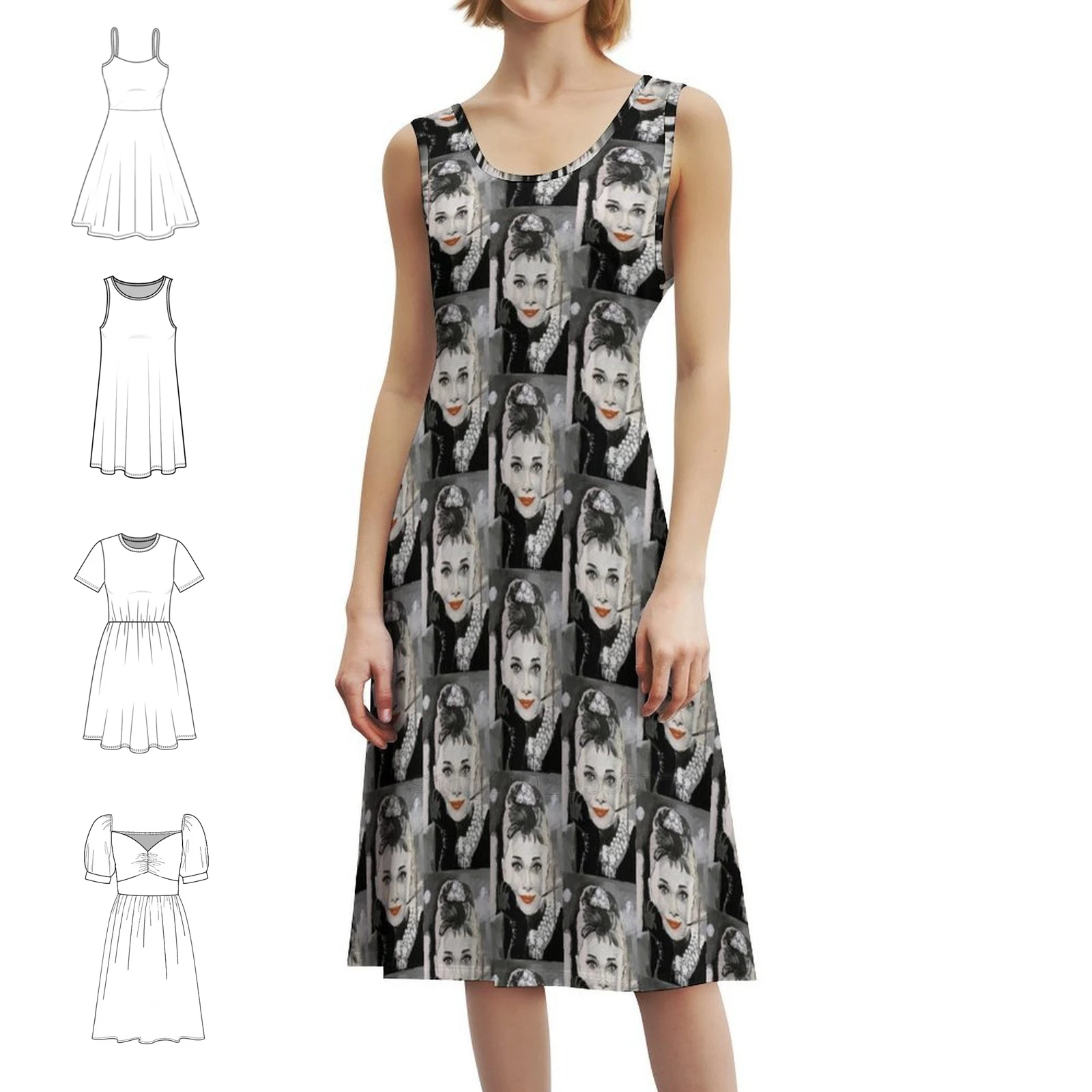 

Audrey In Breakfast At Korean Style Casual Dress For Women Simple Daily Office Lady Dresses Acrylic Audrey Hepburn Famous