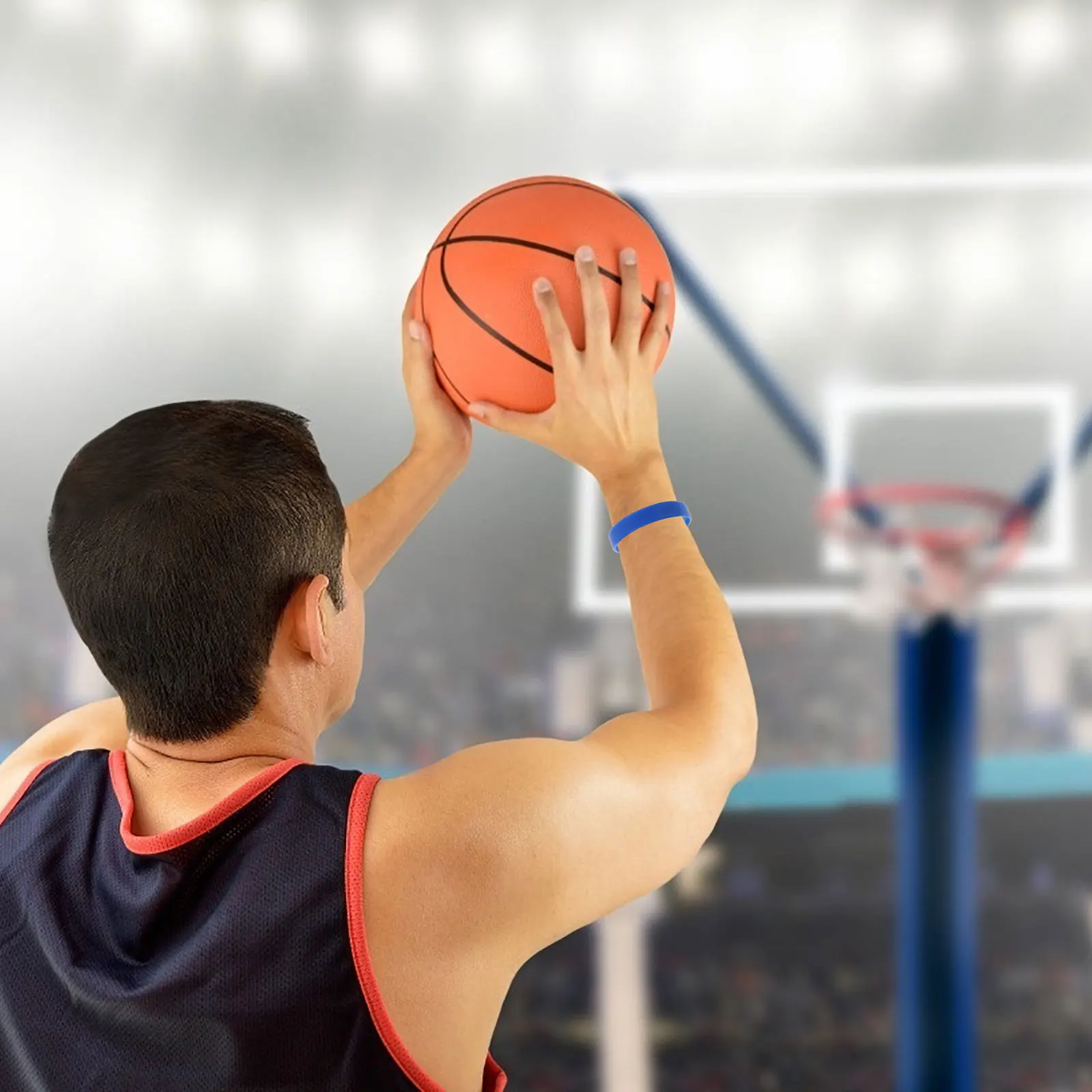 

12pcs Silicone Wristb Bracelets Colorful Outdoor Fashion Stretch Men Women Blue Practical Unisex