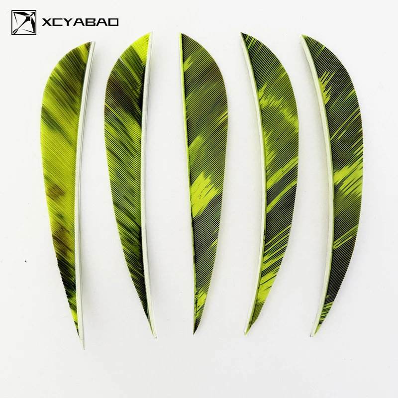 

YABAO 100pcs/bag 4" Arrow Feather Fletching Right Wing Colored Turkey Feather for Archery DIY Arrow Shafts