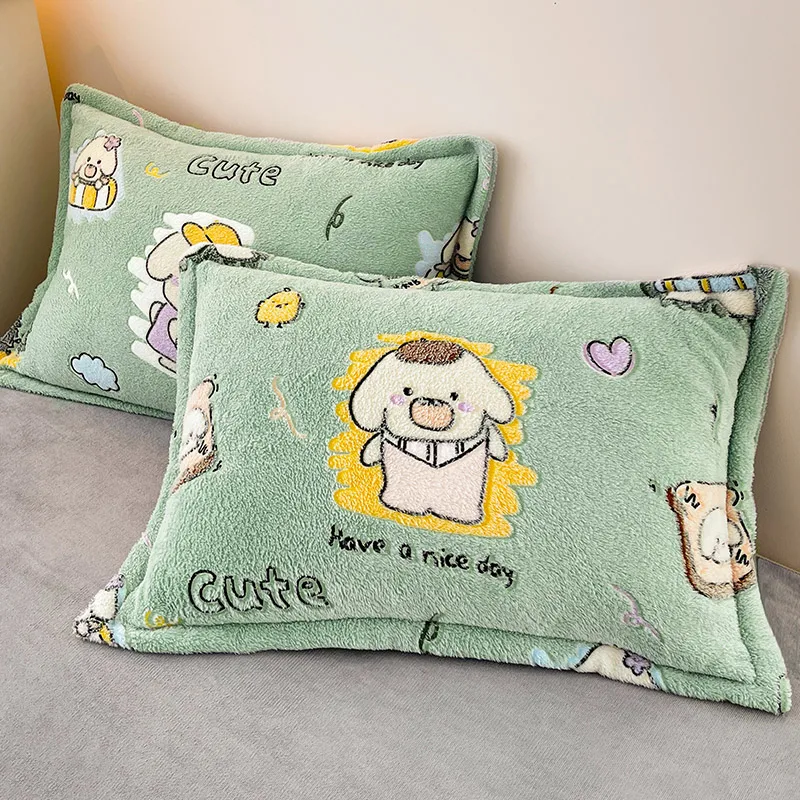 

Детская наволочка из молочного коралла, бархата, одинарная, 48 см x 74 см, пара, осенне-зимняя, для домашнего использования, полиэфирная ткань, универсальная подставка