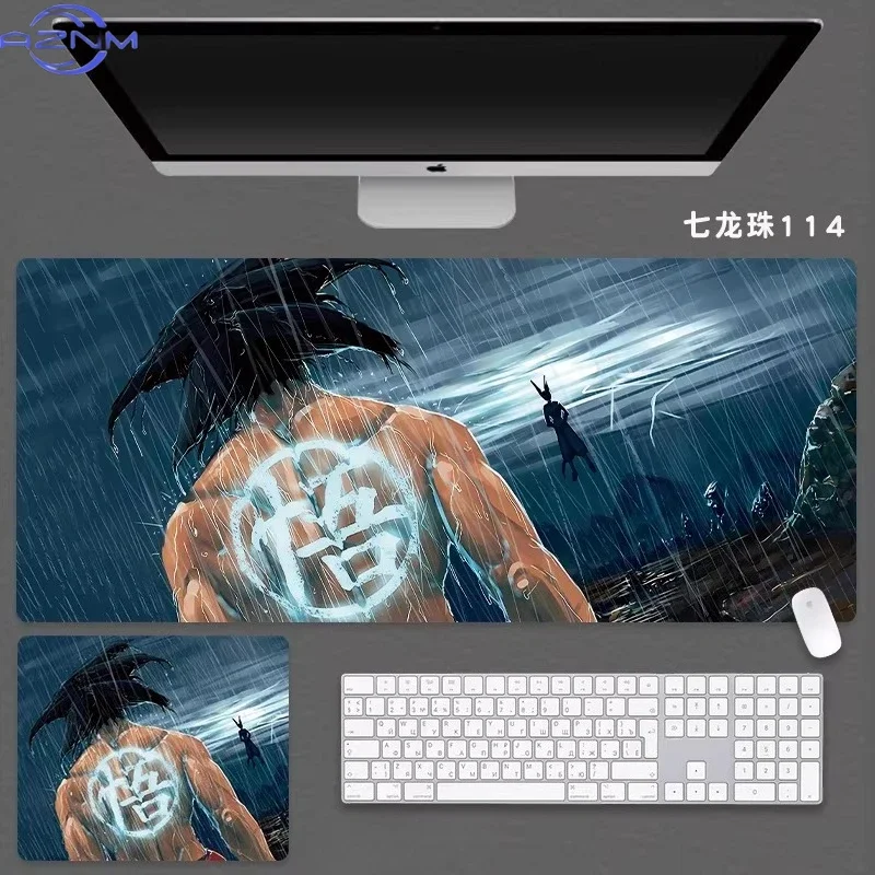 Anime Dragon Ball Goku Back View Large Mousepad, Rubber Non‑Slip Extended Gaming Desk Mat, Waterproof Anti‑Fray Mouse Pad for PC