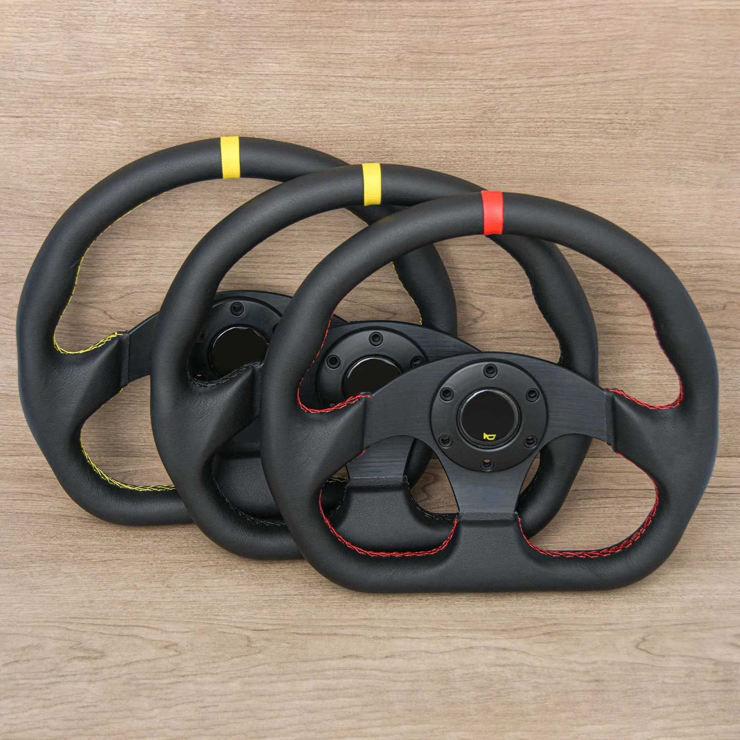 Volante in pelle a forma di D JDM Volante per auto da gioco da corsa con simulatore universale da 320 mm