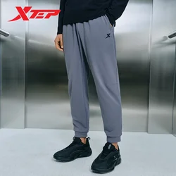 Xtep Knitted Trousers For Men 2024 Spring Sweat-Absorbing Men's Sweatpants Fashion Leisure Cropped Pants Bottoms 876129840089