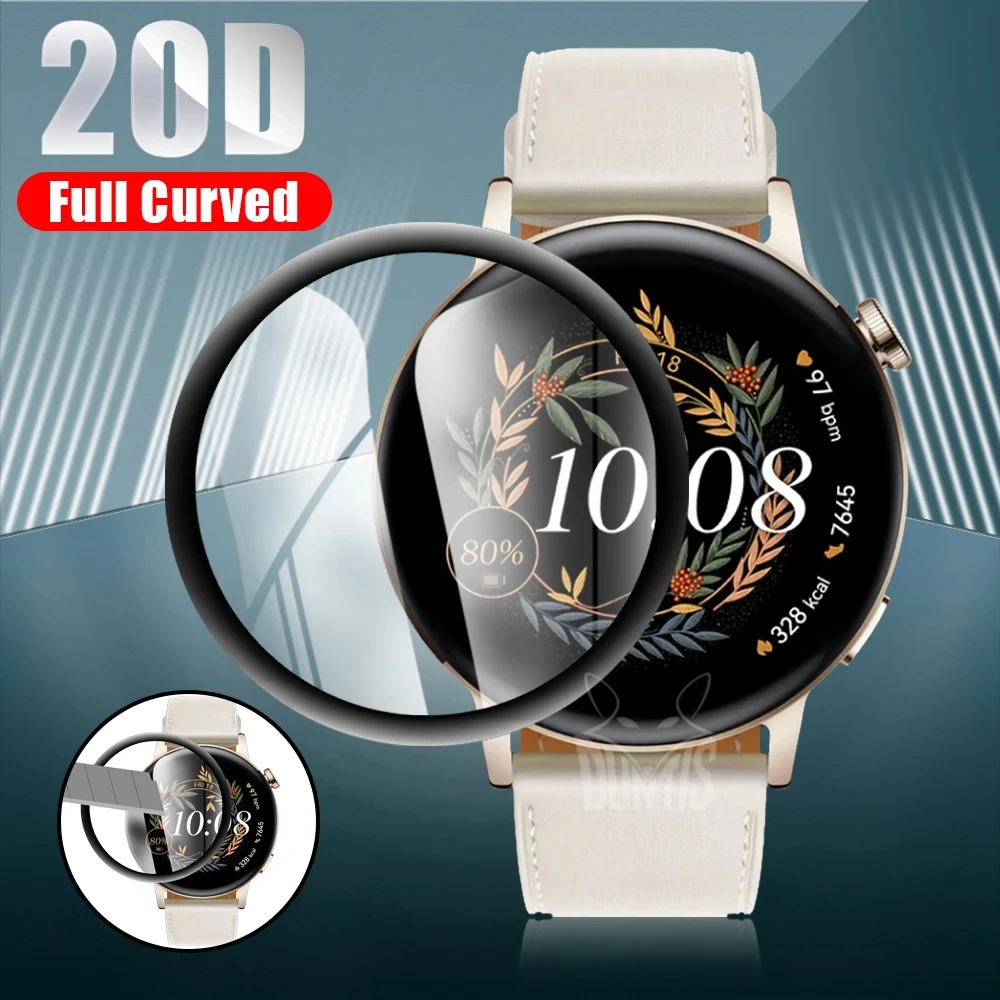 Protector de pantalla 20D para Huawei Watch GT3 GT2 42mm 46mm película antiarañazos para Huawei Watch GT 3 2 accesorios de película protectora