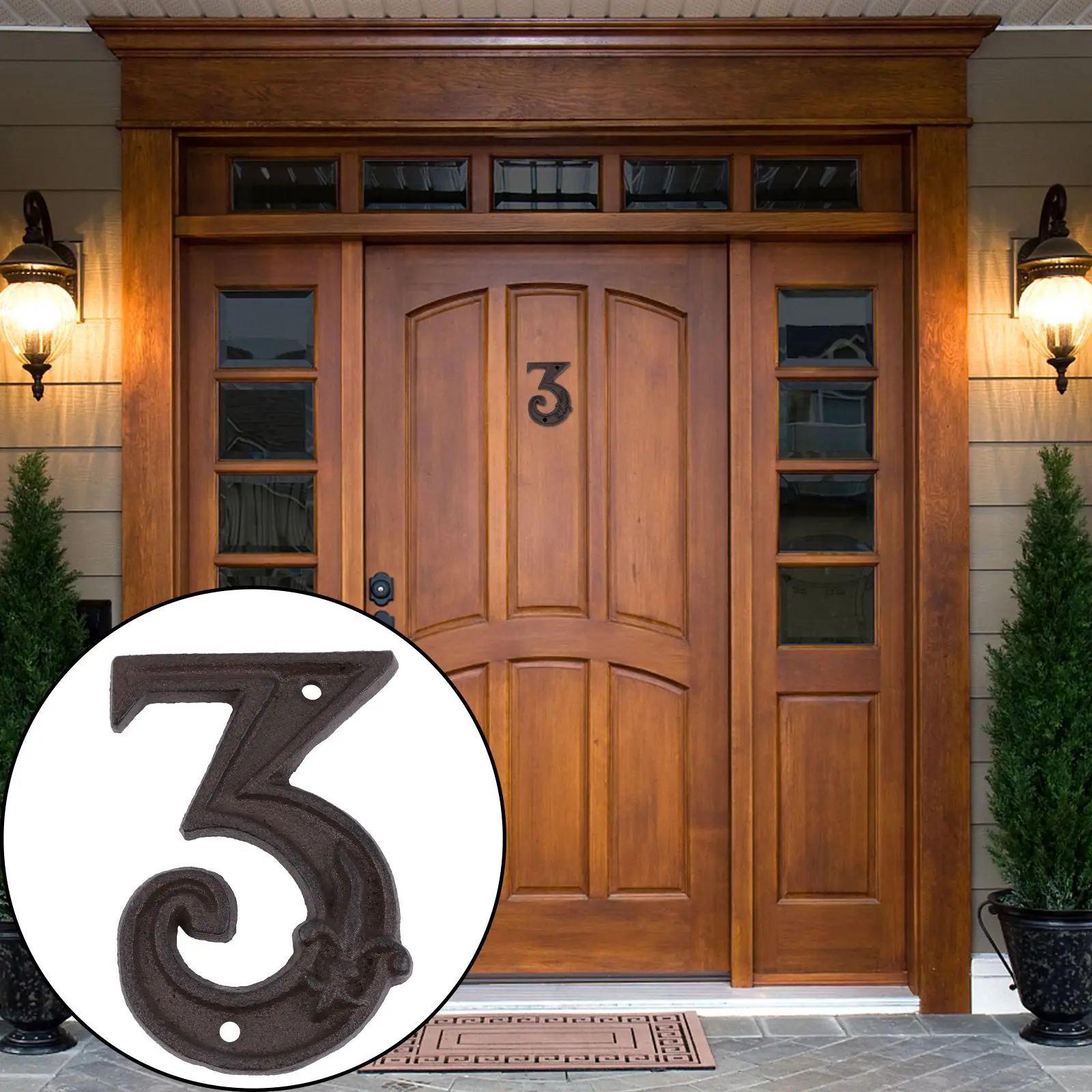 

Vintage Door Numbers Cast Iron Retro House Signs Address Number For Wall Fence Mailbox Room Gate Number Home Exterior