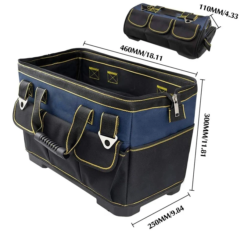 Multifunctional 23inch Tool Bag Thickened Large Capacity Waterproofed Wear-Resistant Toolkit MultiPocket Electrician Storage Bag