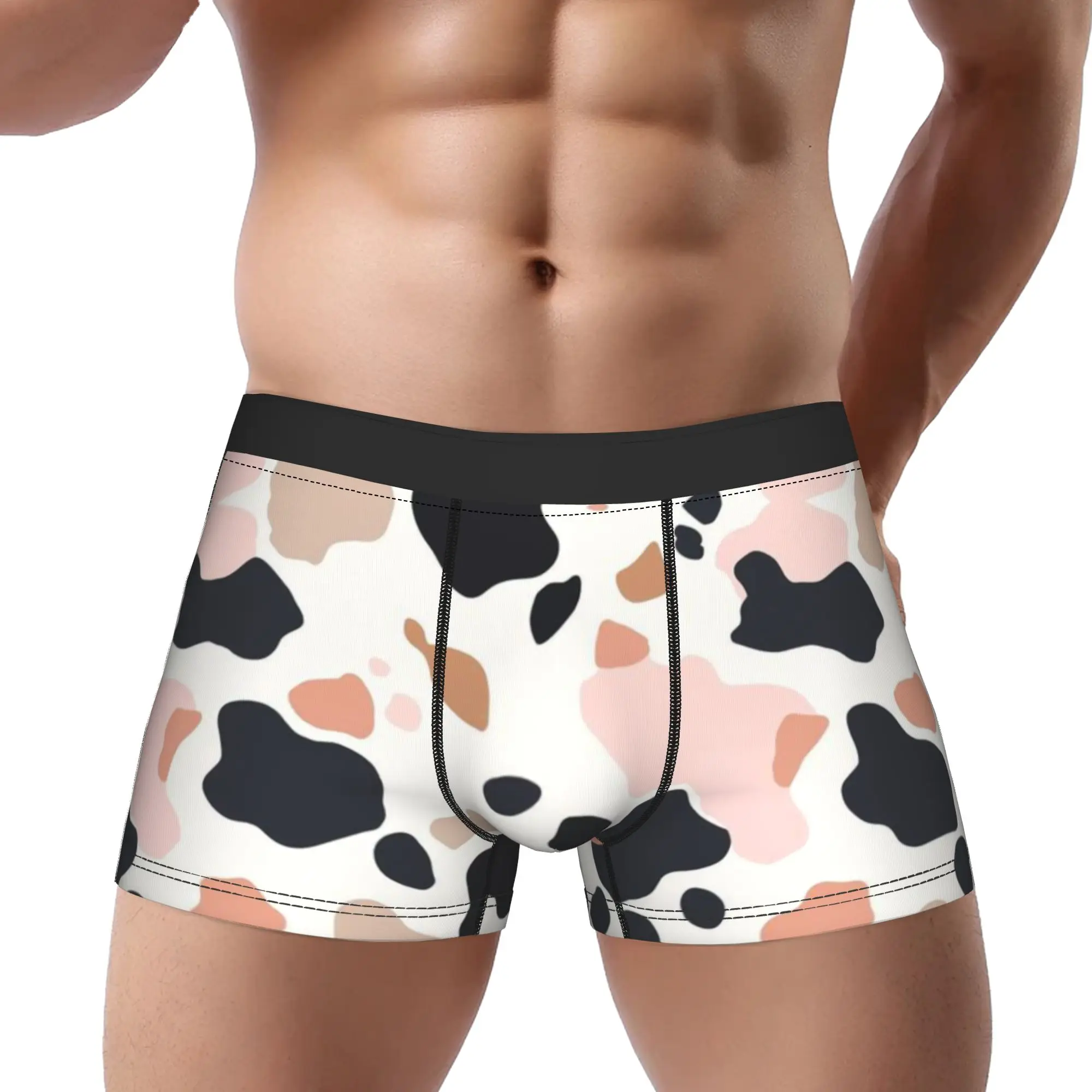 Pattern (10) Cow Print Underpants Breathbale Panties Male Underwear Ventilate Shorts Boxer Briefs
