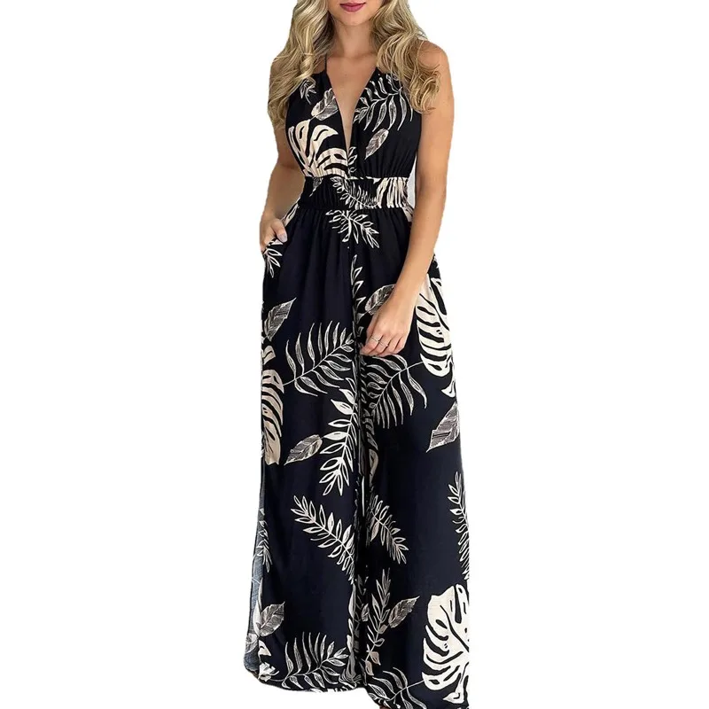 

Women's Jumpsuit Sleeveless Printed Loose Waist European and American Style Fashionable Casual Summer New Item