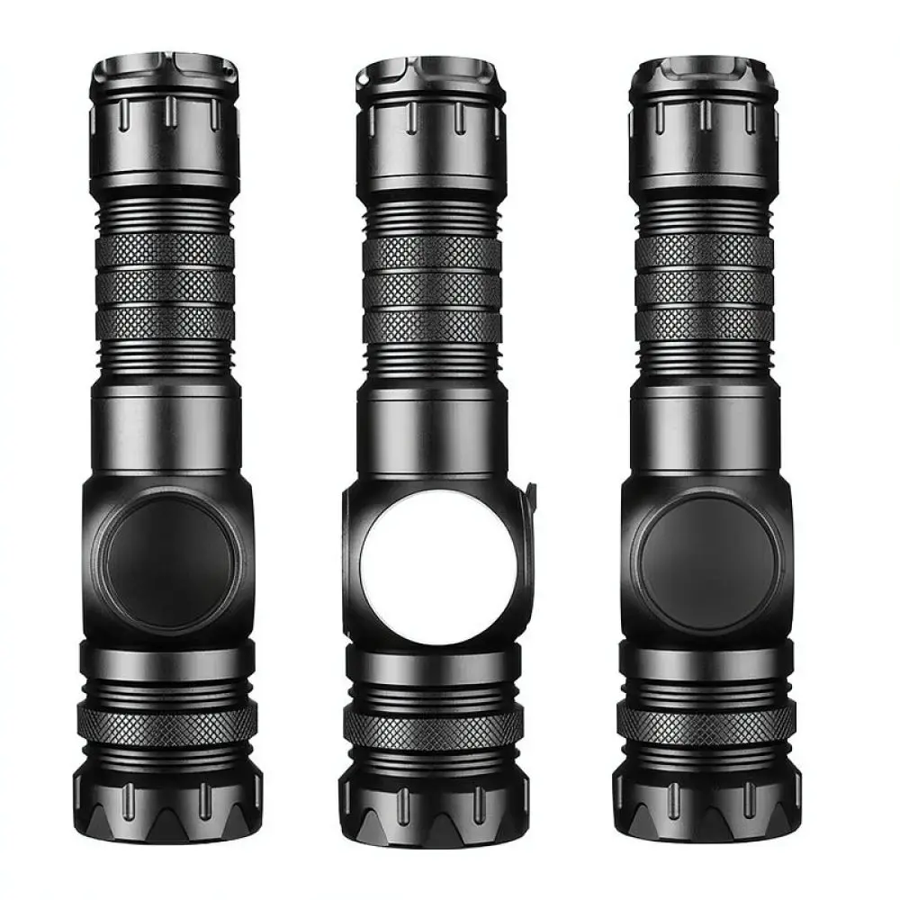 Multifunctional LED Flashlight Rechargeable White Laser Torch With COB Side Light Digital Display For Outdoor Patrol
