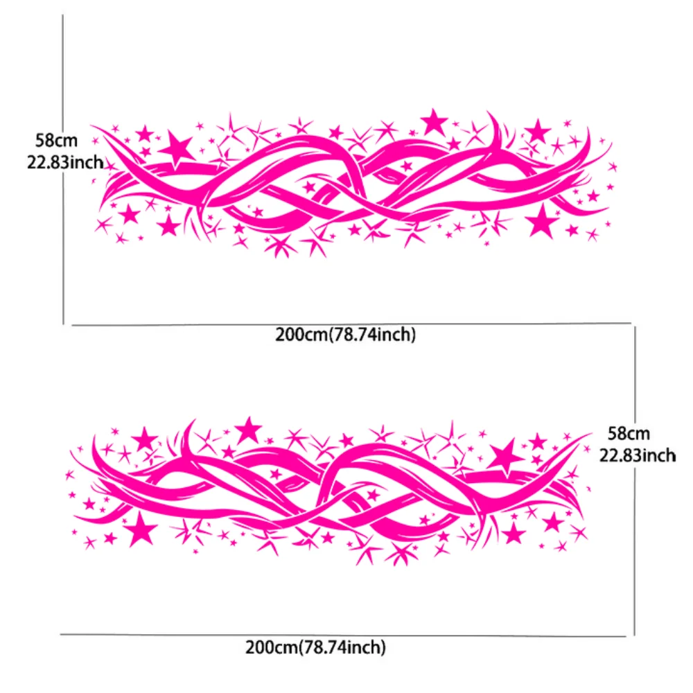 Interlaced lines five-pointed star sticker car sticker full body decal decoration covering scratches protect car sticker waterpr