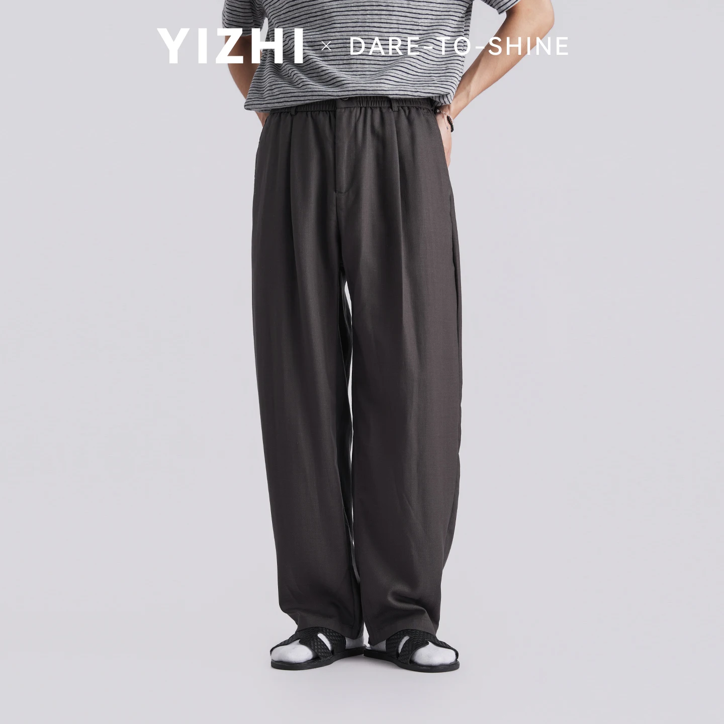 Lyocell Pleated Draped High Waist Pants Men Old Money Style Loose Straight Breathable Casual Versatile Trousers