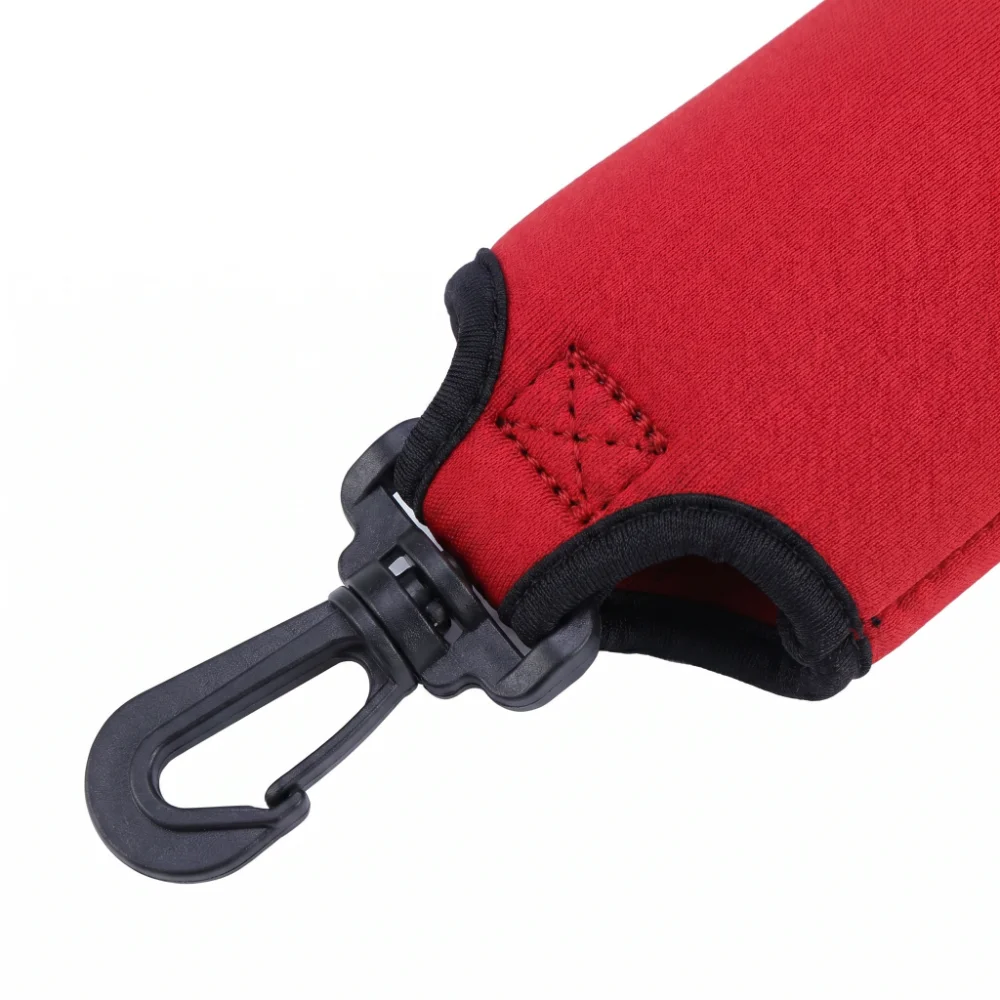 Cylindrical Shape Golf Ball Carry Bag Stitched Edges Soft Texture Golf Tee Holder Hanging Design Lightweight Build Storage Case