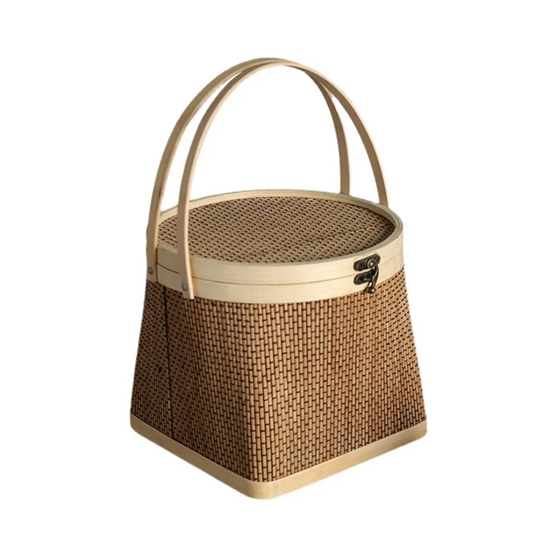 Natural Bamboo Handmade Storage Basket Traditional Article Handicraft Easy To Use