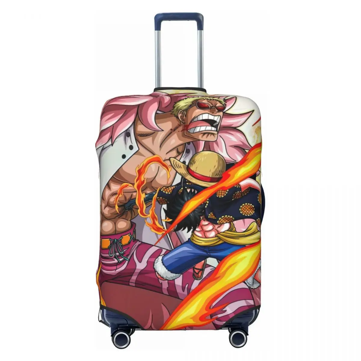 Custom One Pieces Monkey Luffy Gepäckabdeckung, elastische Anime-Reisekoffer-Schutzhülle, geeignet für 18-32 Zoll