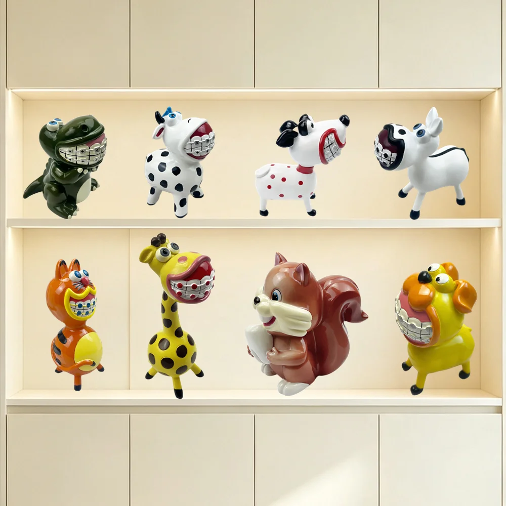 Creative Dental Figurines Ornament Cute Orthodontic Animal Sculpture Dentist Office Desk Decoration For Clinic Dentistry Gifts