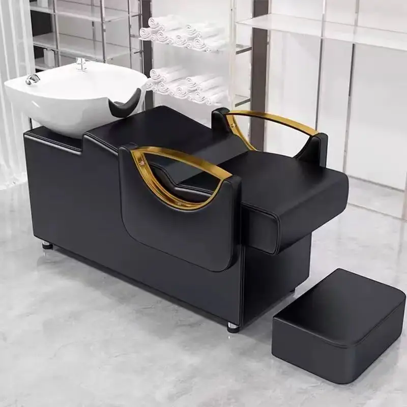 

High Quality Leather Ceramic Sponge Shampoo Chair for Beauty Salons and Barber Shops Hot Sale Shampoo Bed