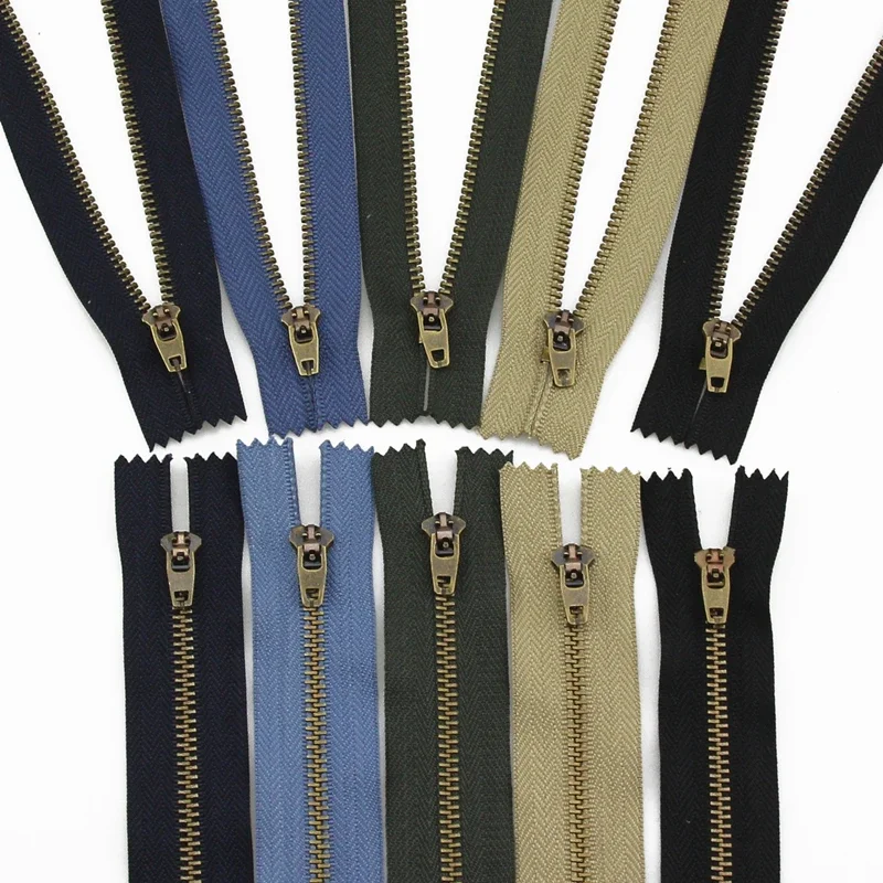 3pcs 10-18cm Jeans Zipper Metal Bronze Tailor Sewer Zippers Sewing Accessories DIY 4#