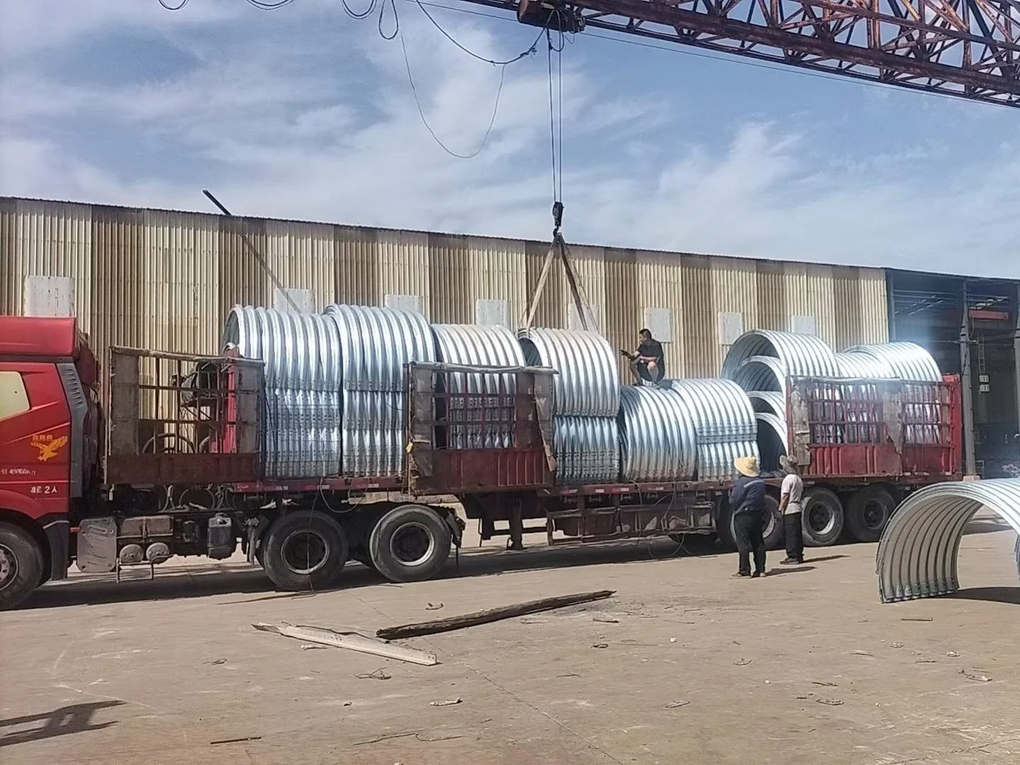 hot rolled galvanized round steel pipel arge diameter corrugated drainage pipe