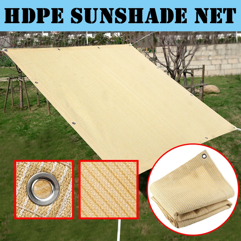 

Thicken Beige Sunshade Net Outdoor Patio Sun Shade Sail Balcony Privacy Fence Screen Pergola Shading Canopy Car Shed Awning