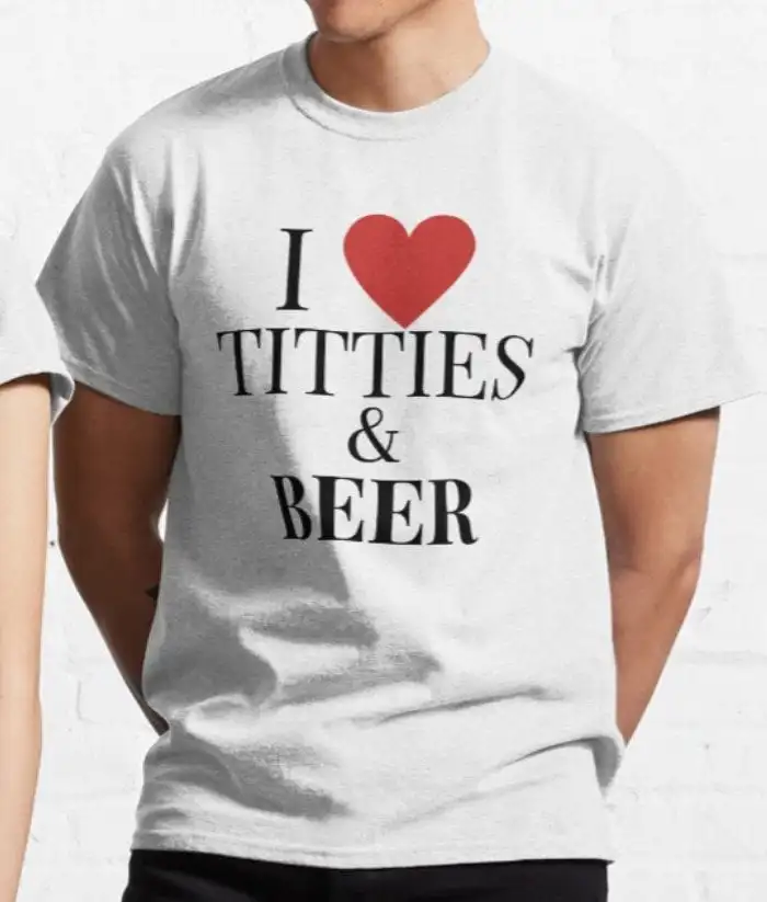 I Love Titties And Beer T Shirt Y2K Aesthetics Macho