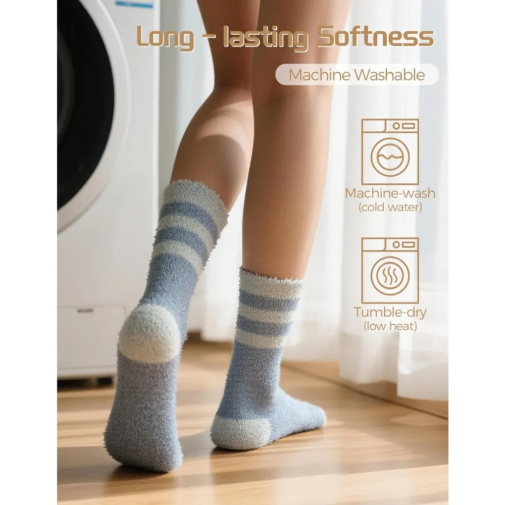 هدايا دافئة ومريحة للنساء، أدوات تخزين، جوارب نوم من القطيفة الغامضة - نسيج ناعم ودافئ #5