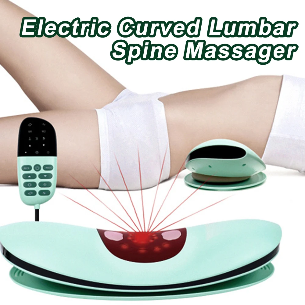 Electric Curved Lumbar Spine Massager Waist Spine Support Intelligent Hot Compress Lumbar Massage Instrument Waist Masajeador