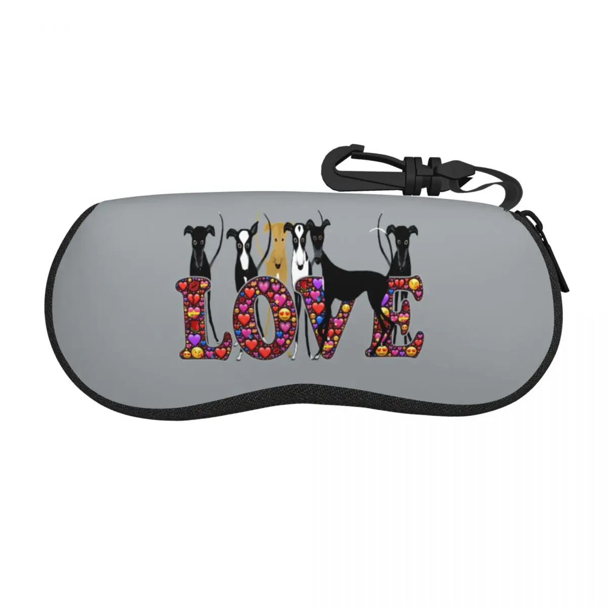 Custom Love Hounds Shell Eyeglasses Protector Cases Women Men Sunglass Case Greyhound Whippet Sighthound Dog Glasses Pouch