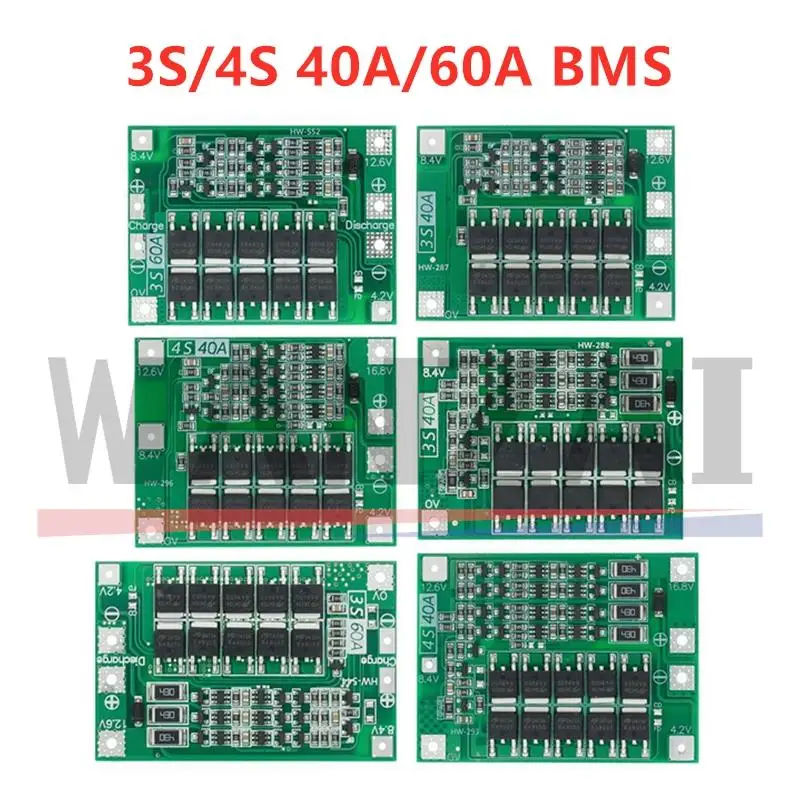 3S 4S 40A 60A Ładowarka do akumulatorów litowo-jonowych 18650 BMS do silnika wiertarki 11,1 V 12,6 V/14,8 V 16,8 V Zwiększ równowagę