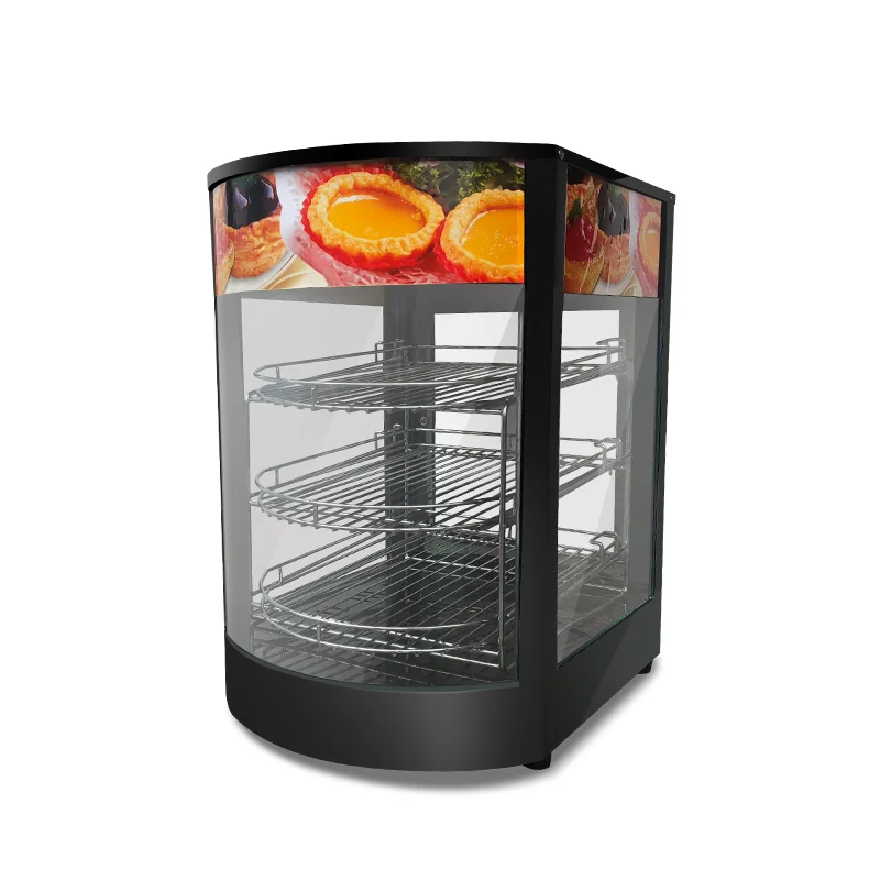 

Commercial Electric Heating Glass Insulation Showcase Snack Machines Warmer Display Tray For Cooked Food Commercial Cabinet