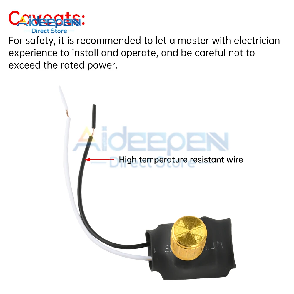 Regulador de intensidad LED DC 175-250V 1A/3A interruptor de atenuación giratorio de rango completo interruptor de lámpara en línea para lámpara de mesa/lámpara LED/bombillas halógenas