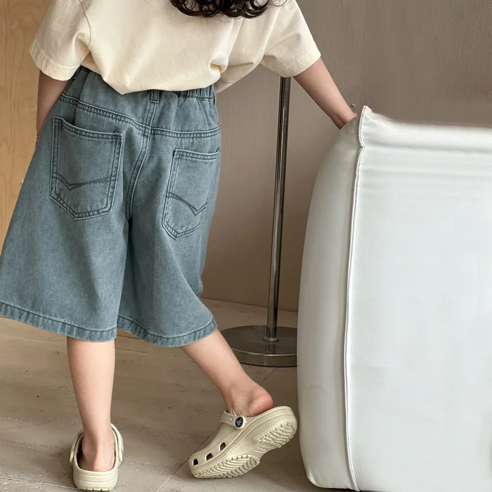 

Girls Summer Pants Shorts 2024 New Children Fifth Quarter Pants Summer Fashion Style Thin Summer Children Denim Shorts